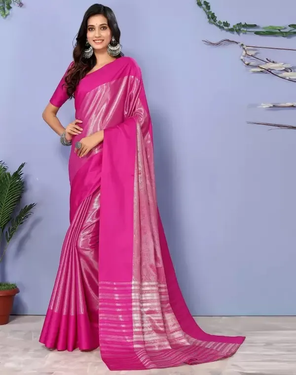Pink_Aquiliq_Solid/Plain_Kanjivaram_Pure_Silk_Saree_For_Women