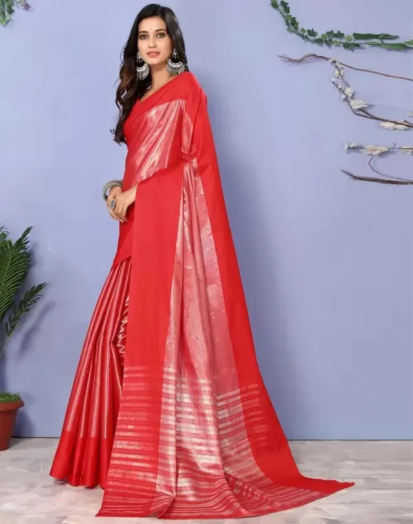Red_Aquiliq_Solid/Plain_Kanjivaram_Pure_Silk_Saree_For_Women