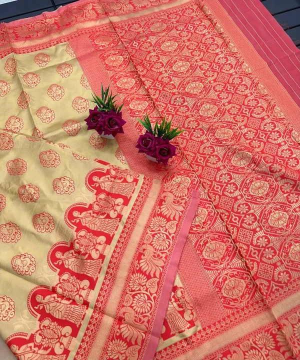 Multicolor_Pure_Kanjivaram_Silk_Saree_With_Brocade_Blouse_For_Women