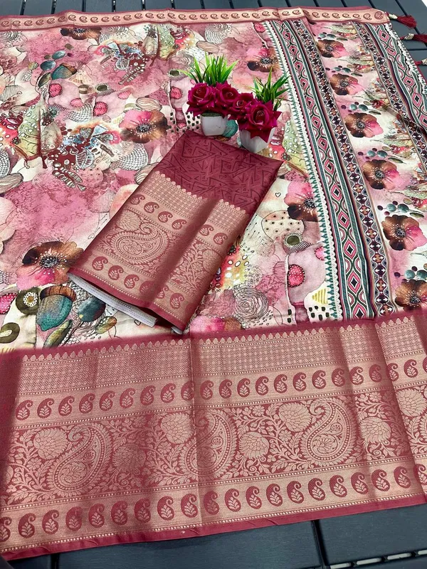 Multicolor_Premium_Kalamkari_Silk_And_Digital_Print_Saree_For_Women