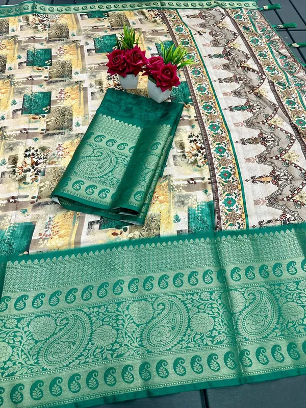 Multicolor_Premium_Kalamkari_Silk_And_Digital_Print_Saree_For_Women