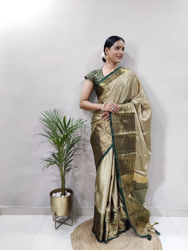 Chiku_Green_Aquiliq_Woven_Bollywood_Cotton_Silk_Saree_For_Women