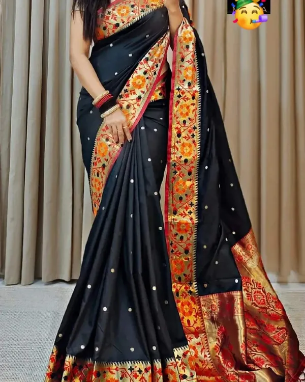 Black_Soft_Pethani__Silk_Saree_With_Zari__Design_Weawing_Pallu_For_Women