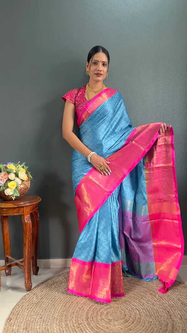 Dark_Sky_Pink_Ready_To_Wear_Skybanarasi_Silk_Saree_With_Border_For_Women