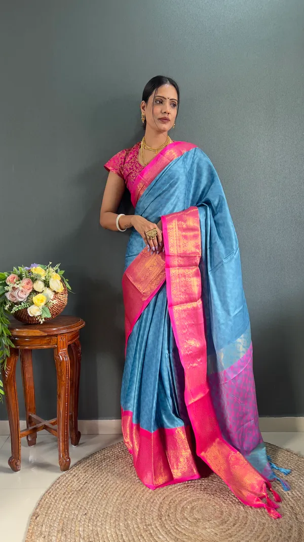 Dark_Sky_Pink_Ready_To_Wear_Skybanarasi_Silk_Saree_With_Border_For_Women
