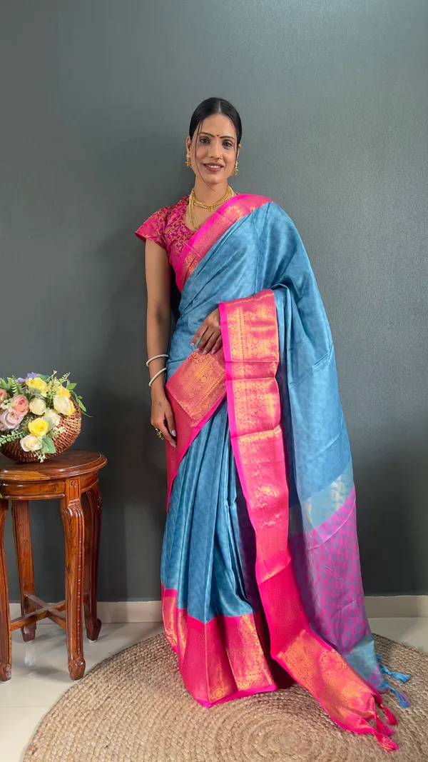 Dark_Sky_Pink_Ready_To_Wear_Skybanarasi_Silk_Saree_With_Border_For_Women