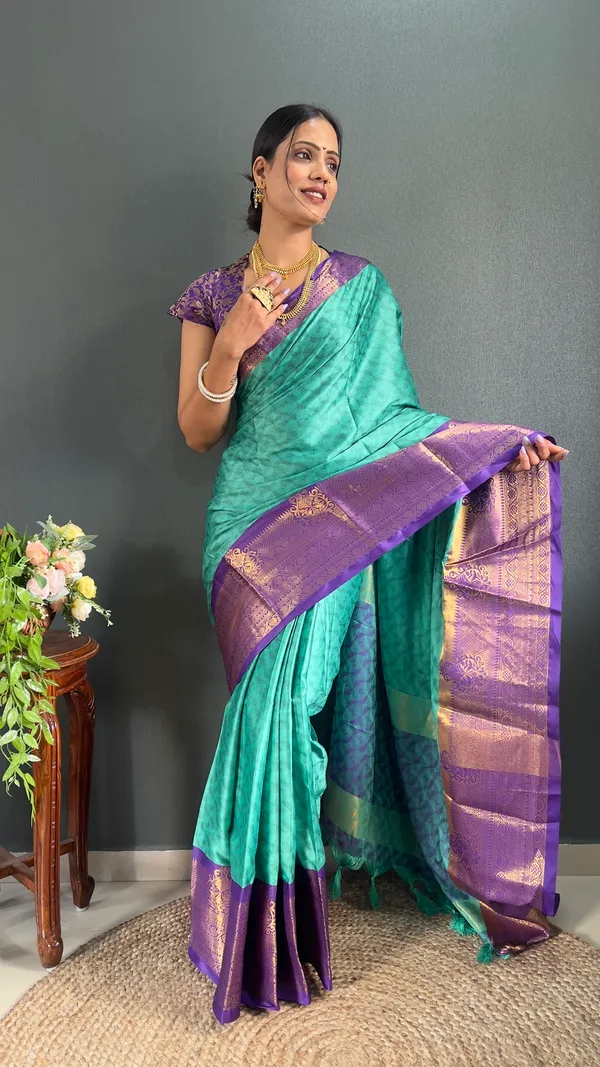 Rama_Purple_Ready_To_Wear_Banarasi_Silk_Saree_With_Border_For_Women