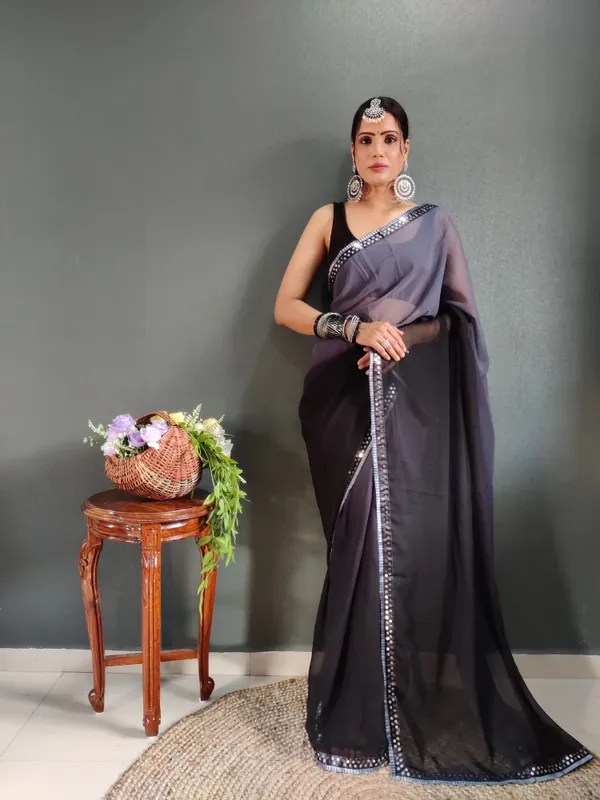Grey_Pure_Georgette_Two_Shad_Saree_With_Lace_Border_For_Women