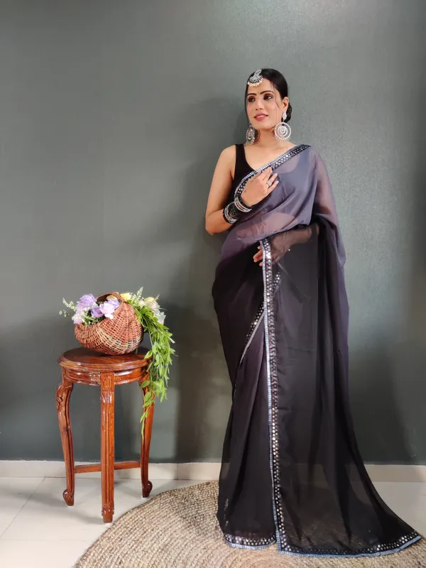 Grey_Pure_Georgette_Two_Shad_Saree_With_Lace_Border_For_Women