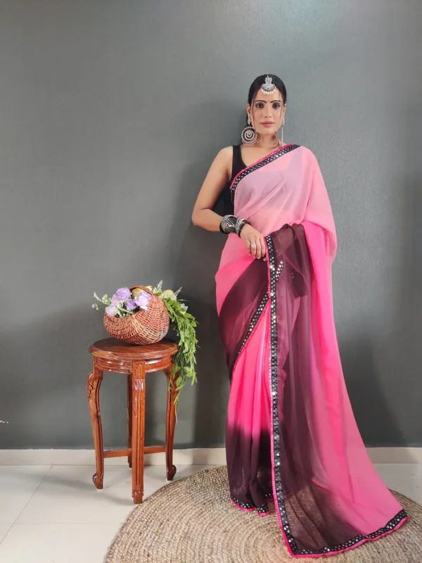 Pink_Pure_Georgette_Two_Shad_Saree_With_Lace_Border_For_Women