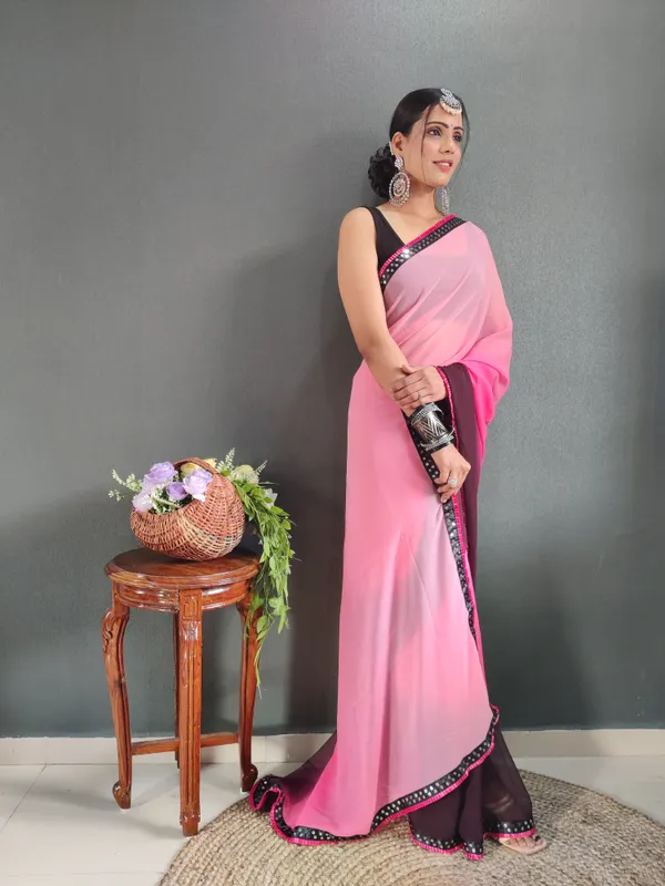Pink_Pure_Georgette_Two_Shad_Saree_With_Lace_Border_For_Women