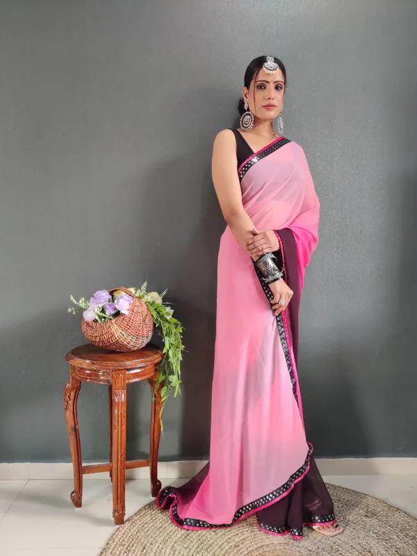 Pink_Pure_Georgette_Two_Shad_Saree_With_Lace_Border_For_Women