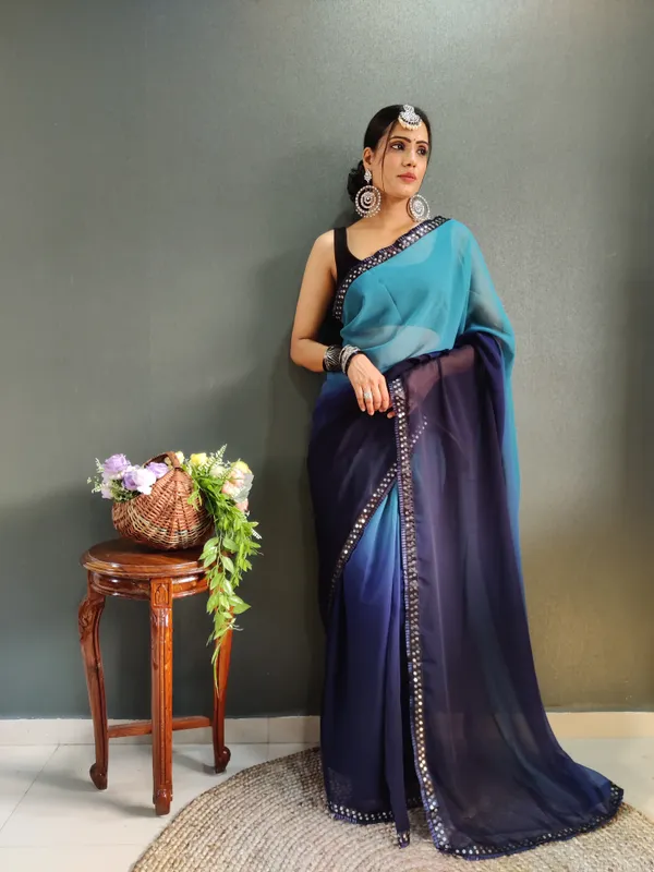 Rama_Pure_Georgette_Two_Shad_Saree_With_Lace_Border_For_Women