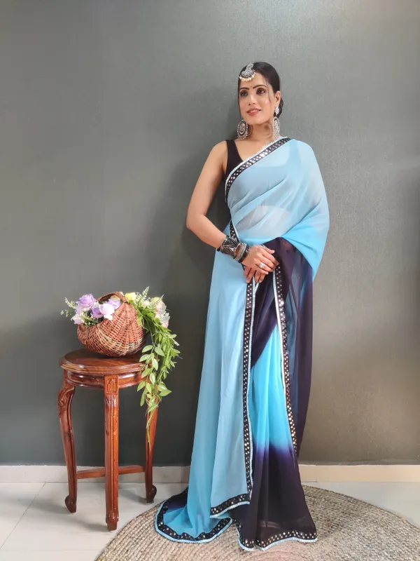 Sky_Pure_Georgette_Two_Shad_Saree_With_Lace_Border_For_Women