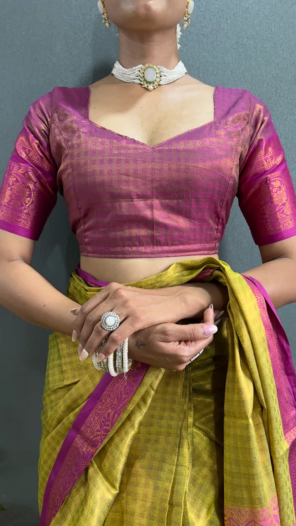 Lemon_Pink_Ready_To_Wear_Pure_Kanchipuram_Silk_Saree_With_Blouse_Piece_For_Women