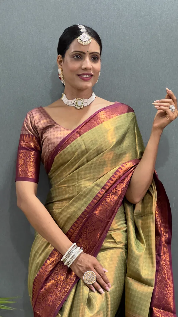 Pista_Brown_Ready_To_Wear_Pure_Kanchipuram_Silk_Saree_With_Blouse_Piece_For_Women