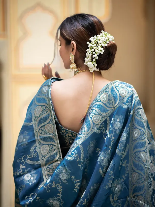 Rama_Pure_Kanjivaram_Silk_Saree_With_Brocade_Blouse_For_Women