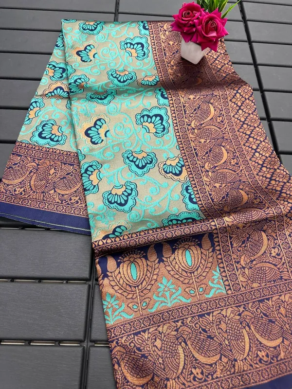 Rama_Pure_Kanjivaram_Silk_Saree_With_Brocade_Blouse_For_Women