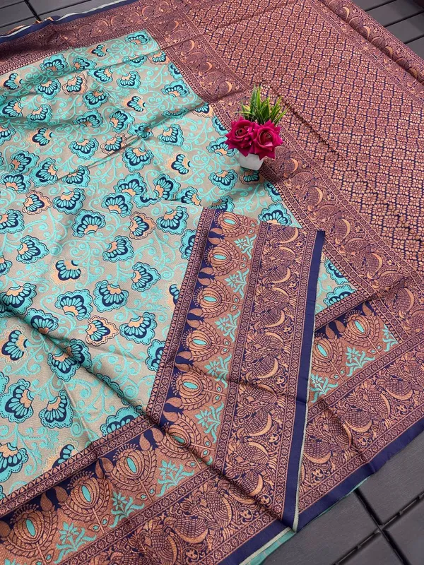 Rama_Pure_Kanjivaram_Silk_Saree_With_Brocade_Blouse_For_Women