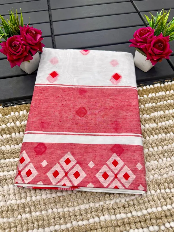 White_Red_Chanderi_Kanjivaram_Saree_For_Women