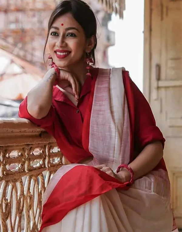 White_Red_Chanderi_Kanjivaram_Saree_For_Women