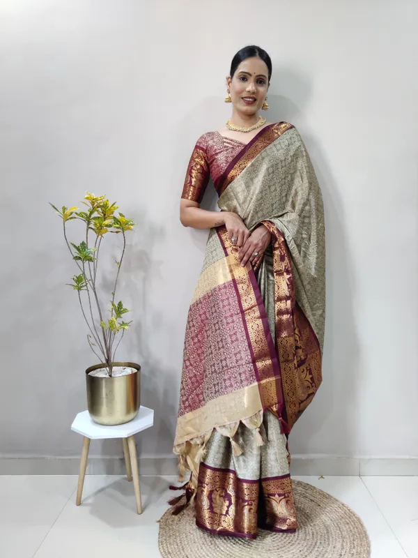 Chiku_Brown_Aquiliq_Woven_Banarasi_Art_Silk_Cotton_Silk_Saree_For_Women