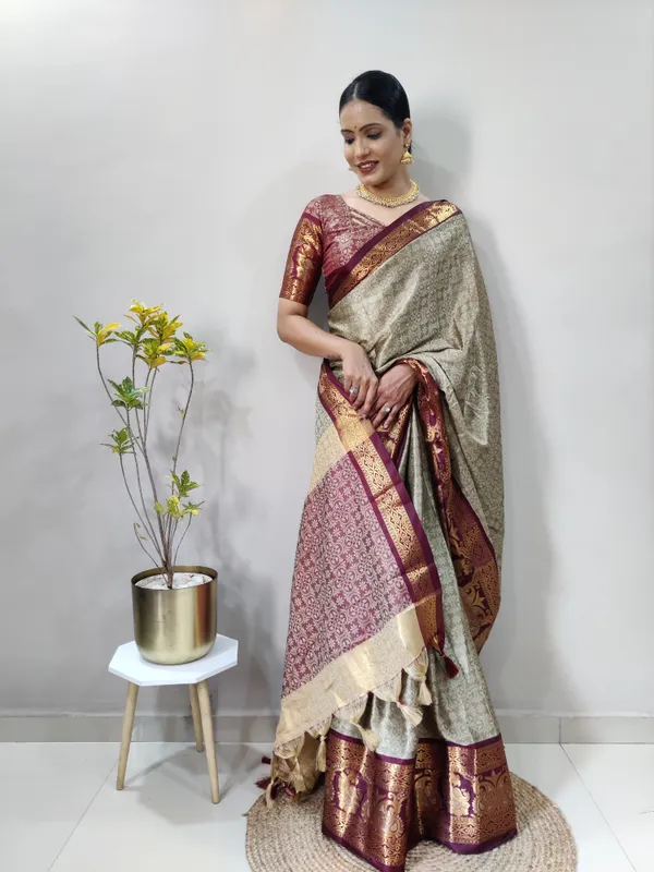 Chiku_Brown_Aquiliq_Woven_Banarasi_Art_Silk_Cotton_Silk_Saree_For_Women