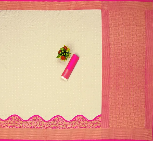 White_Paper_Pure_Kanjivaram_Silk_Saree_With_Brocade_Blouse_For_Women