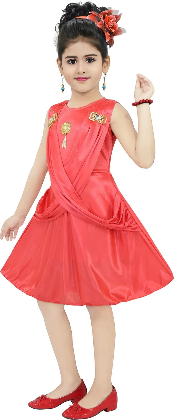 Red_Sleeveless_Girls_Midi/Knee_Length_Casual_Dress_(Red,_Sleeveless)