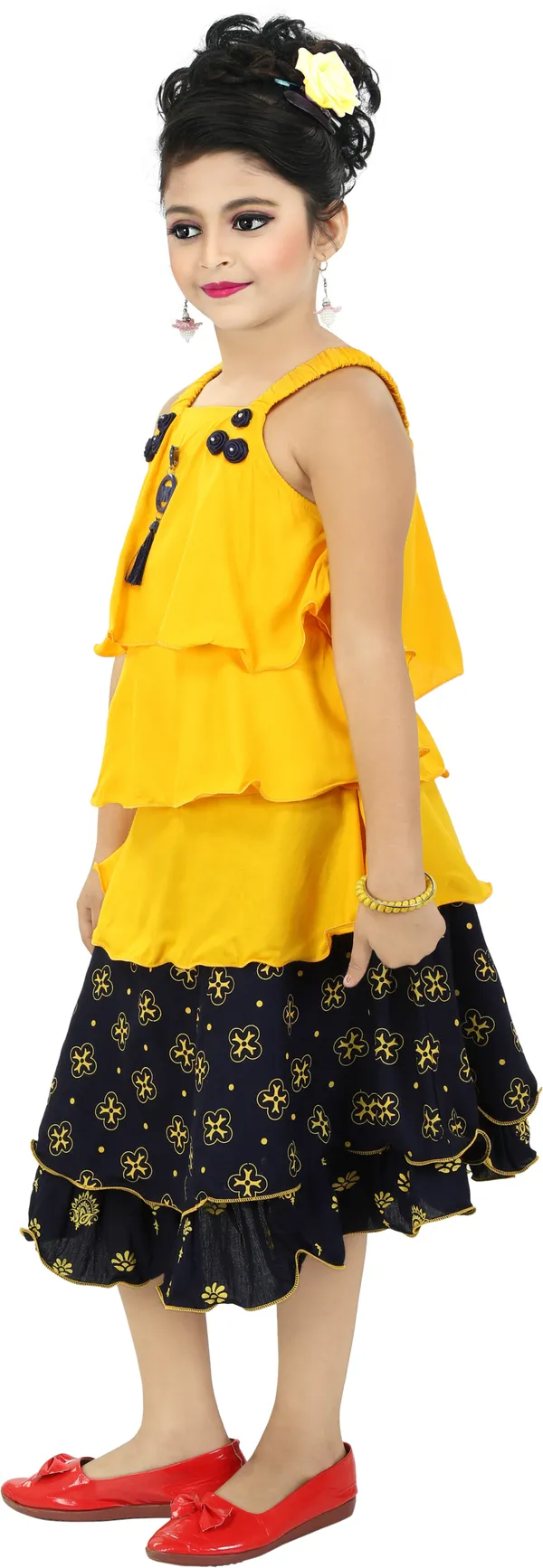 Yellow__Girls_Party_Wear_Festive_Skirt_Top_(Yellow)