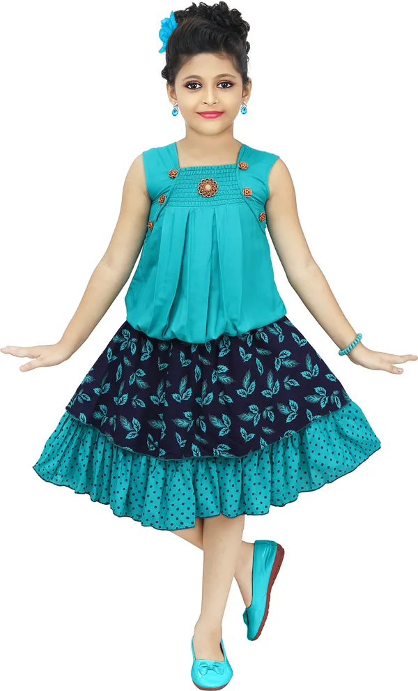 Blue__Girls_Party_Wear_Festive_Top_Skirt_(Blue)