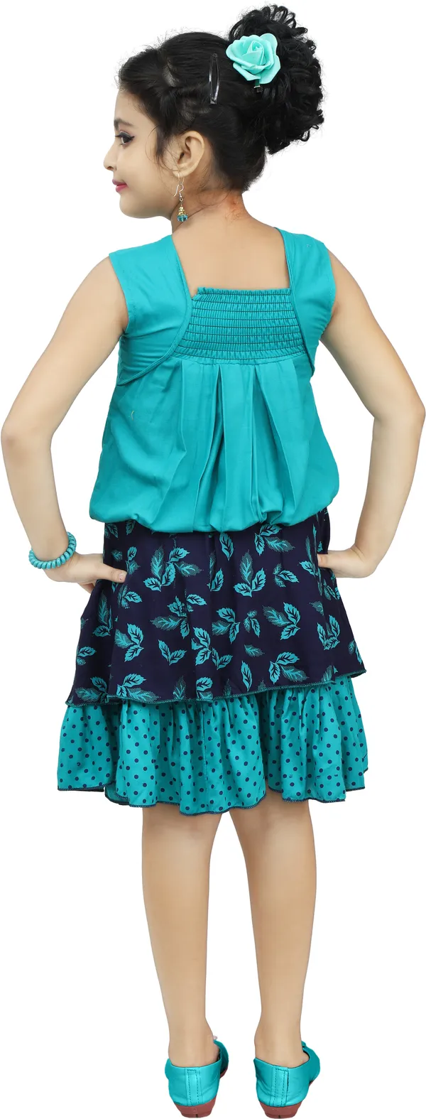 Blue__Girls_Party_Wear_Festive_Top_Skirt_(Blue)