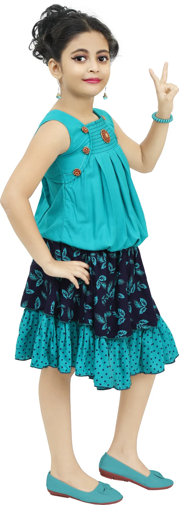 Blue__Girls_Party_Wear_Festive_Top_Skirt_(Blue)
