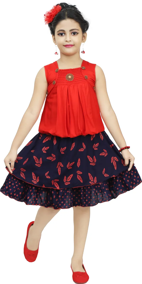 Red__Girls_Party_Wear_Festive_Top_Skirt_(Red)