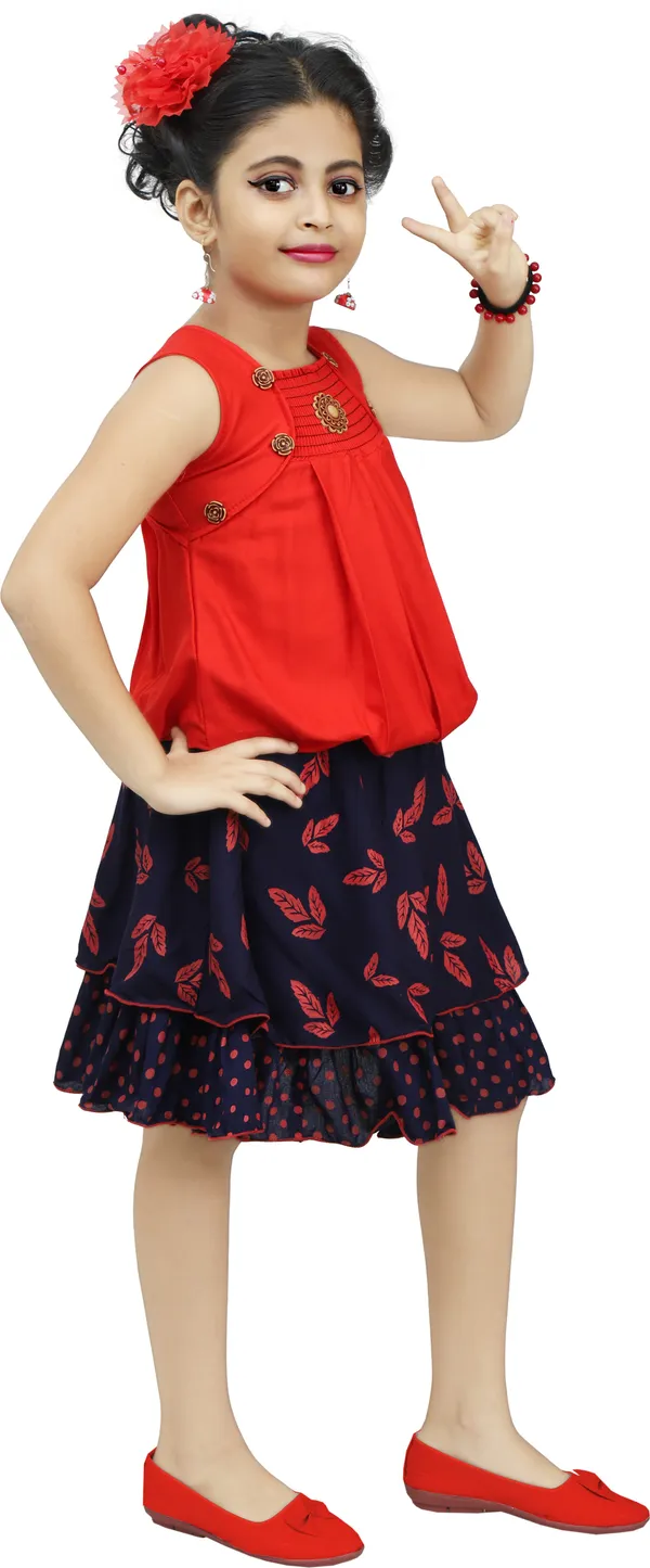 Red__Girls_Party_Wear_Festive_Top_Skirt_(Red)