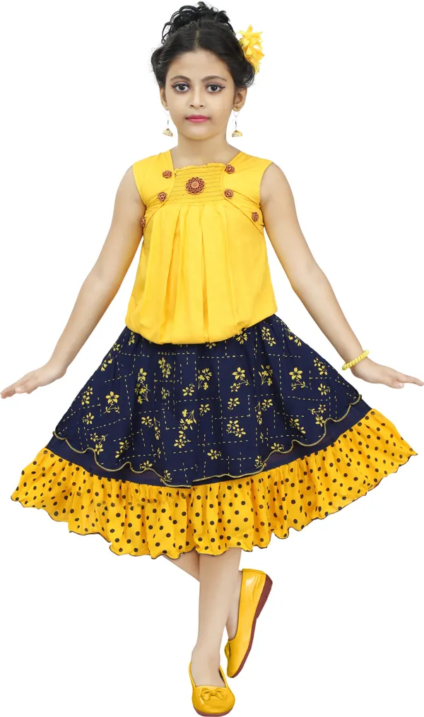 Yellow__Girls_Party_Wear_Festive_Top_Skirt_(Yellow)