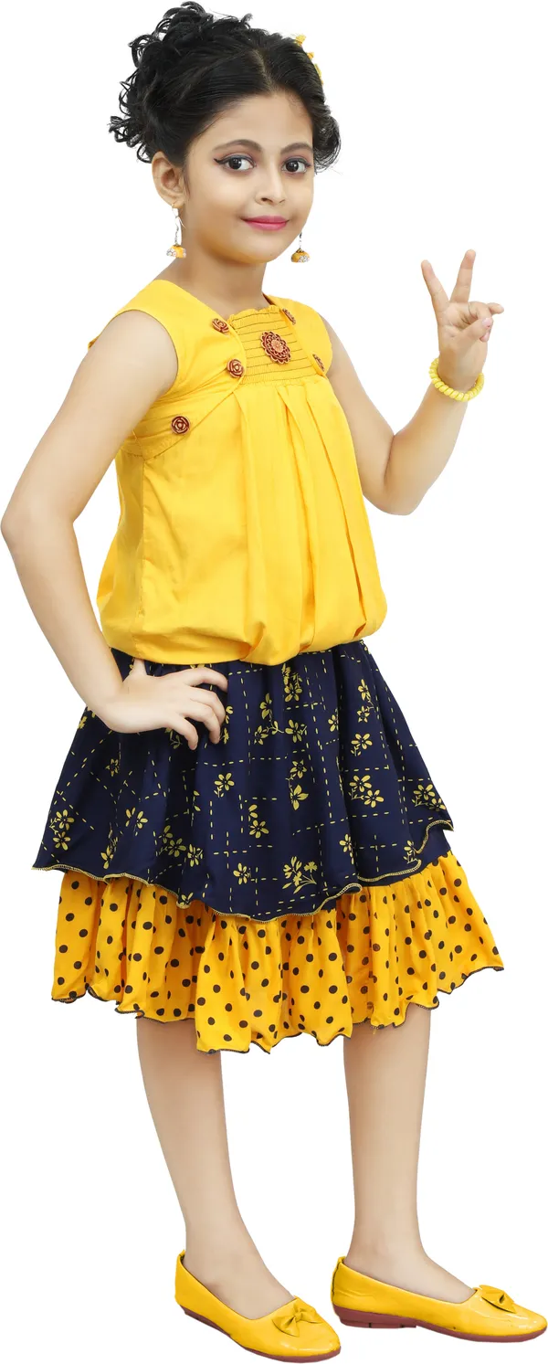 Yellow__Girls_Party_Wear_Festive_Top_Skirt_(Yellow)
