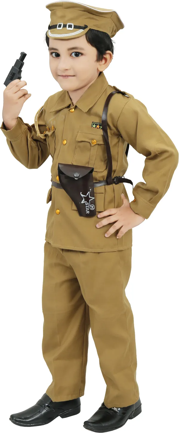 Beige__Police_Dress_Kids_Costume_Wear