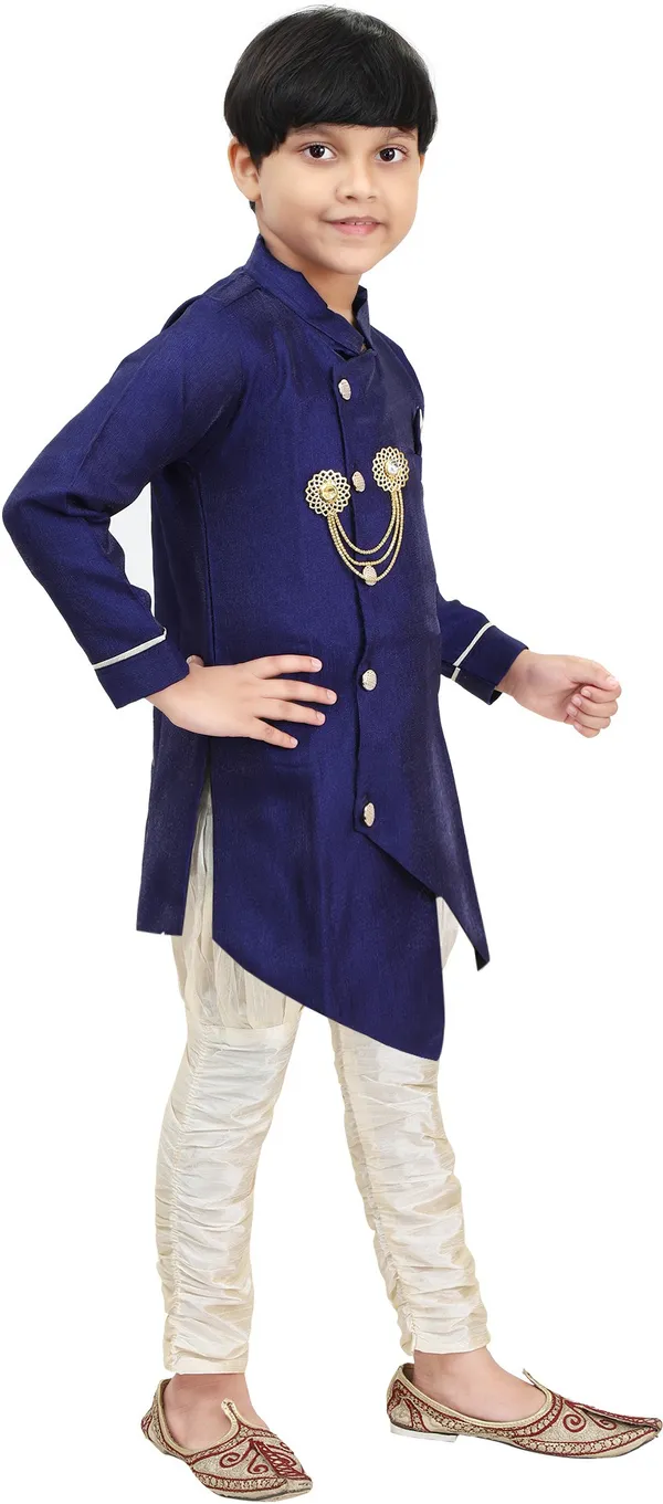 NavyBlue_Full_Sleeve_Boys_Wedding,_Festive_&_Party_Kurta_and_Pyjama_Set_(Blue_Pack_of_1)