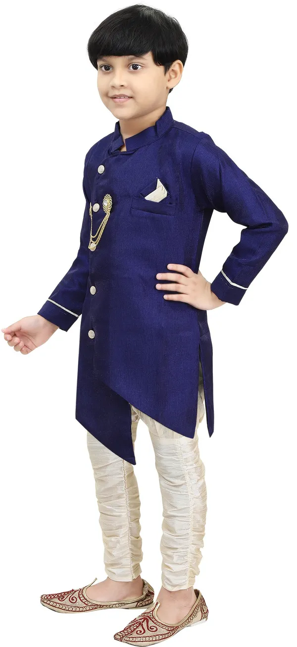 NavyBlue_Full_Sleeve_Boys_Wedding,_Festive_&_Party_Kurta_and_Pyjama_Set_(Blue_Pack_of_1)