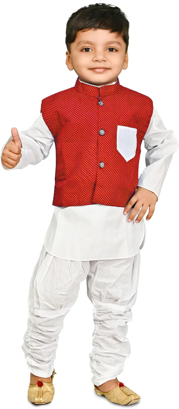 Red_Full_Sleeve_Boys_Festive_&_Party_Kurta,_Waistcoat_and_Pyjama_Set_(Red_Pack_of_1)