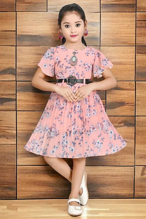 Multicolor_Half_Sleeve_Girls_Midi/Knee_Length_Casual_Dress_(Multicolor,_Half_Sleeve)