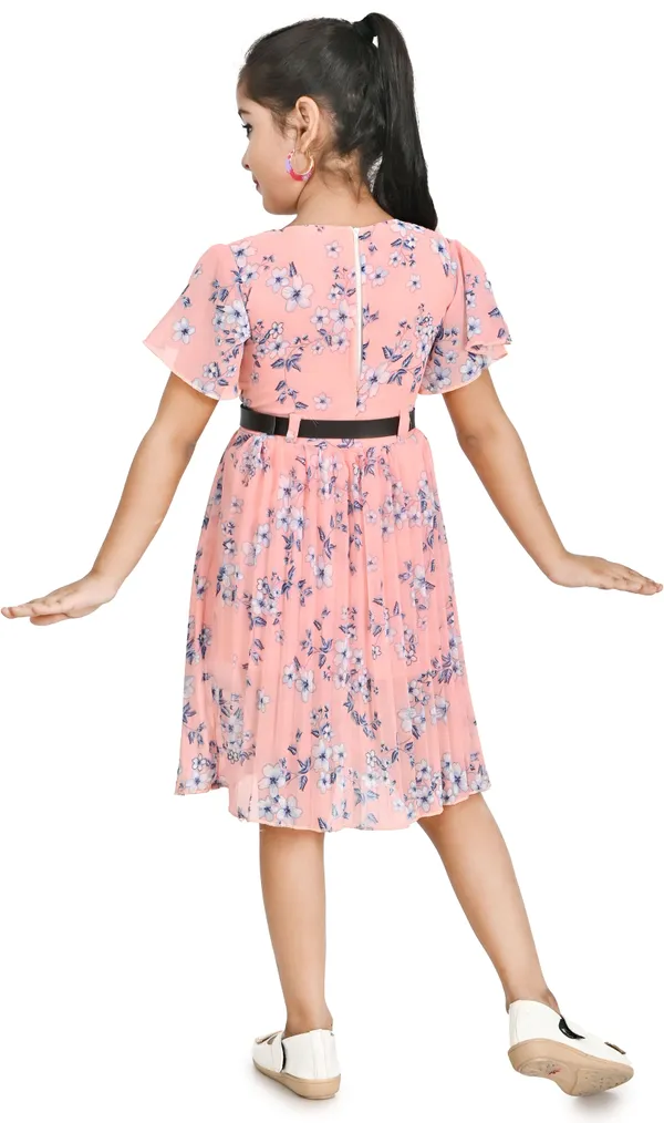 Multicolor_Half_Sleeve_Girls_Midi/Knee_Length_Casual_Dress_(Multicolor,_Half_Sleeve)