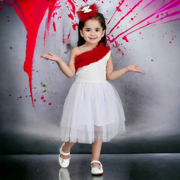Maroon_Fashion_Sleeve_Girls_Midi/Knee_Length_Party_Dress_(Maroon,_Fashion_Sleeve)