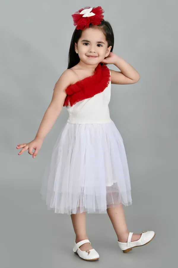 Maroon_Fashion_Sleeve_Girls_Midi/Knee_Length_Party_Dress_(Maroon,_Fashion_Sleeve)