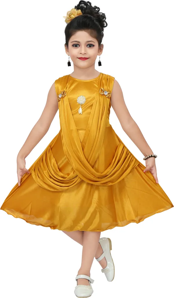 Yellow_Sleeveless_Girls_Midi/Knee_Length_Casual_Dress_(Yellow,_Sleeveless)
