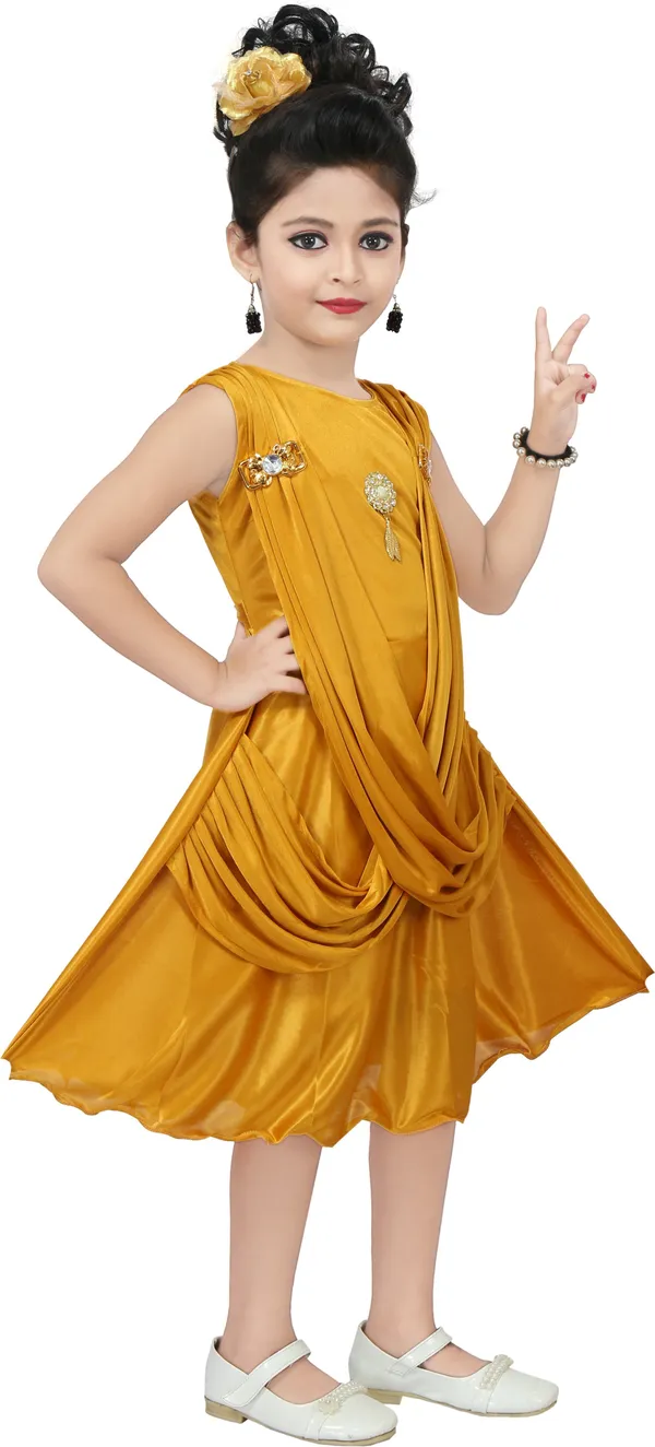 Yellow_Sleeveless_Girls_Midi/Knee_Length_Casual_Dress_(Yellow,_Sleeveless)