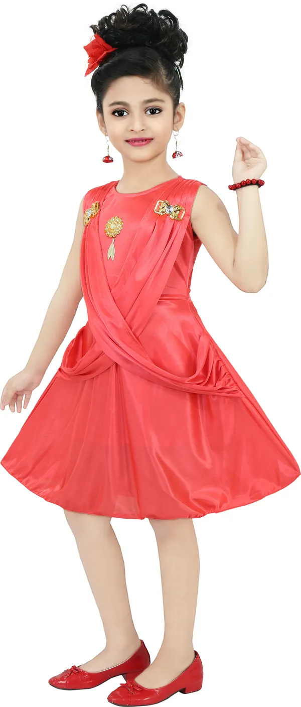 Orange_Sleeveless_Girls_Midi/Knee_Length_Casual_Dress_(Orange,_Sleeveless)