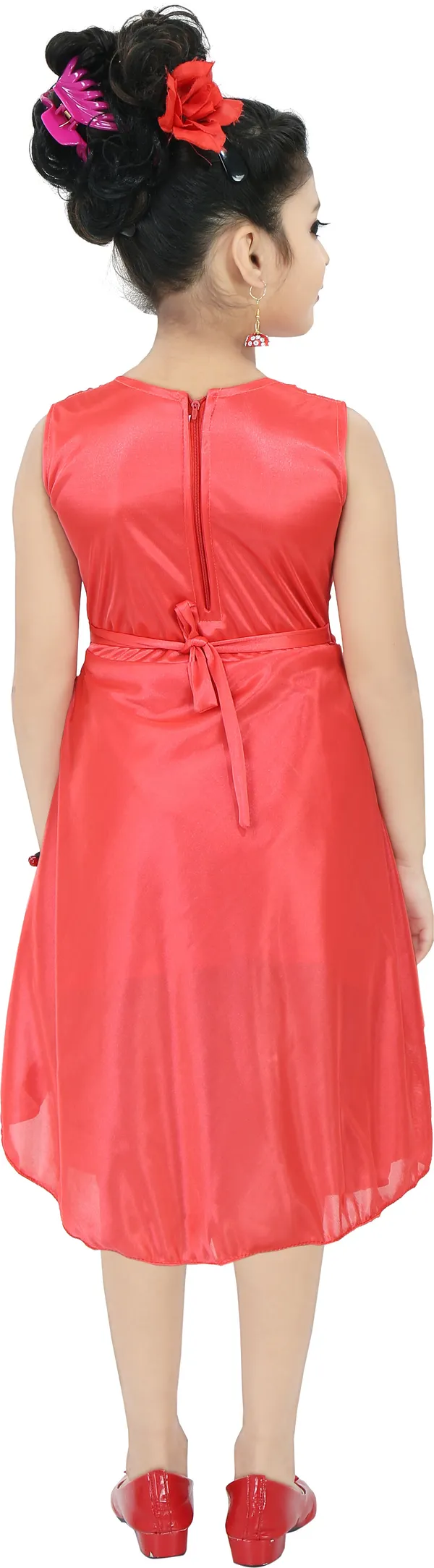 Orange_Sleeveless_Girls_Midi/Knee_Length_Casual_Dress_(Orange,_Sleeveless)
