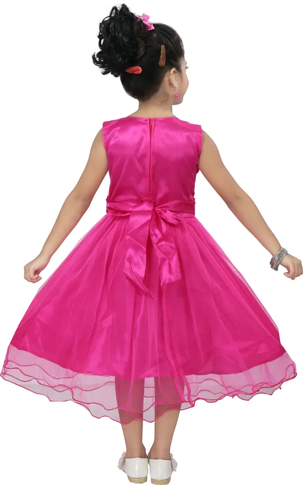 Pink_Sleeveless_Girls_Midi/Knee_Length_Casual_Dress_(Pink,_Sleeveless)